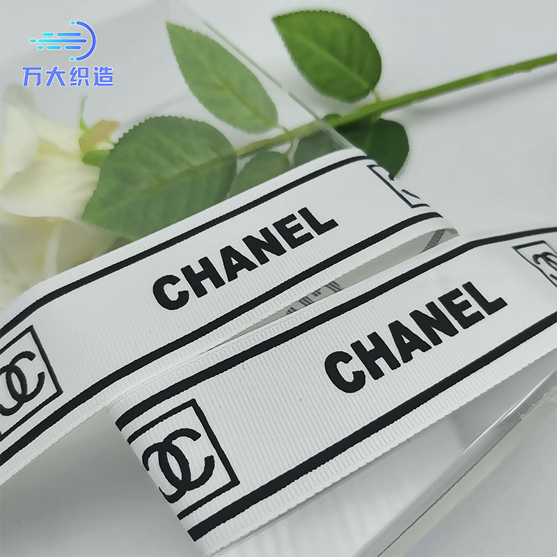 3.8cm大牌印花织带小香服饰头饰手工DIY鞋帽服装辅料批发厂家现货|undefined