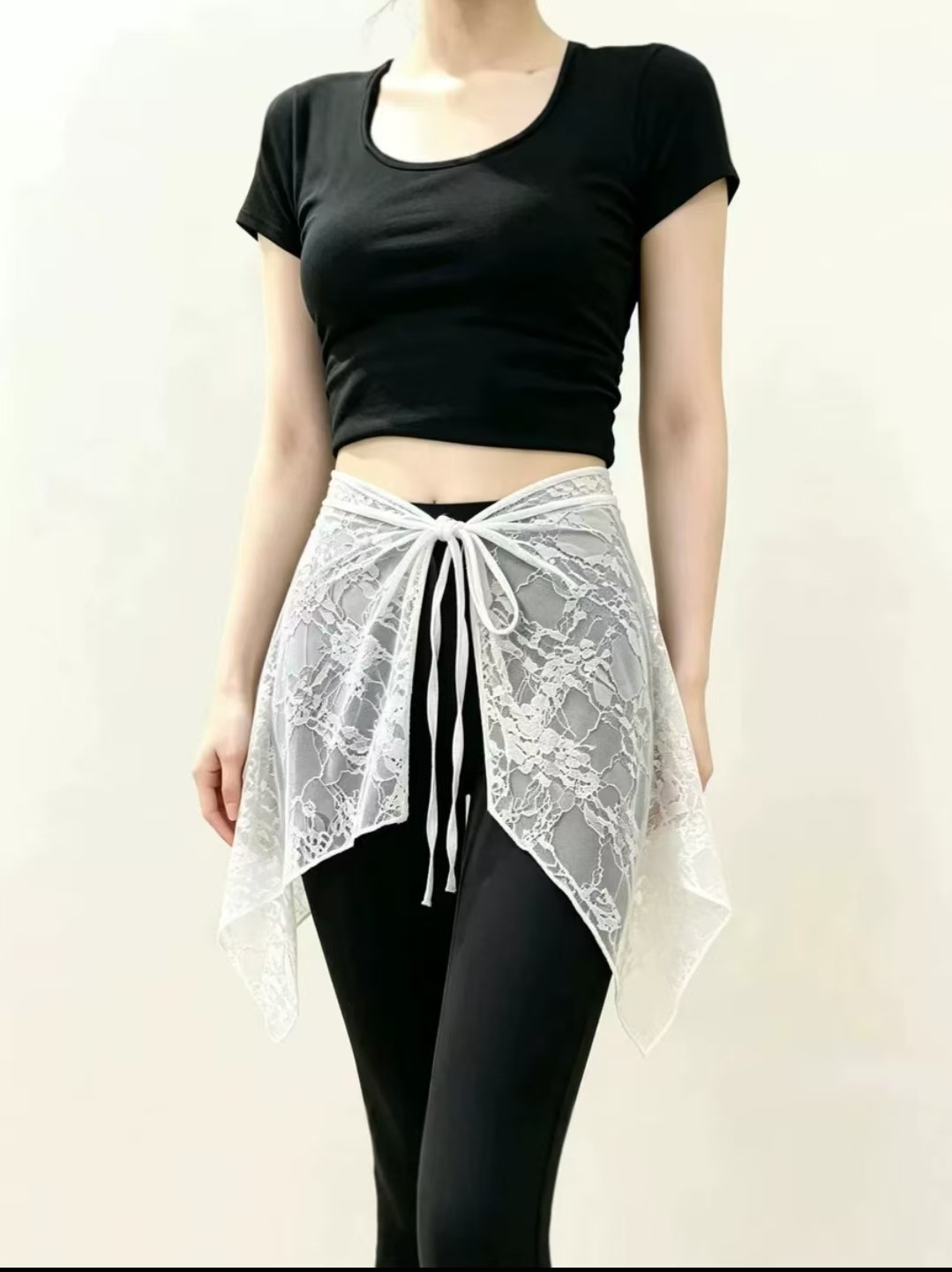 White lace solid color curtain