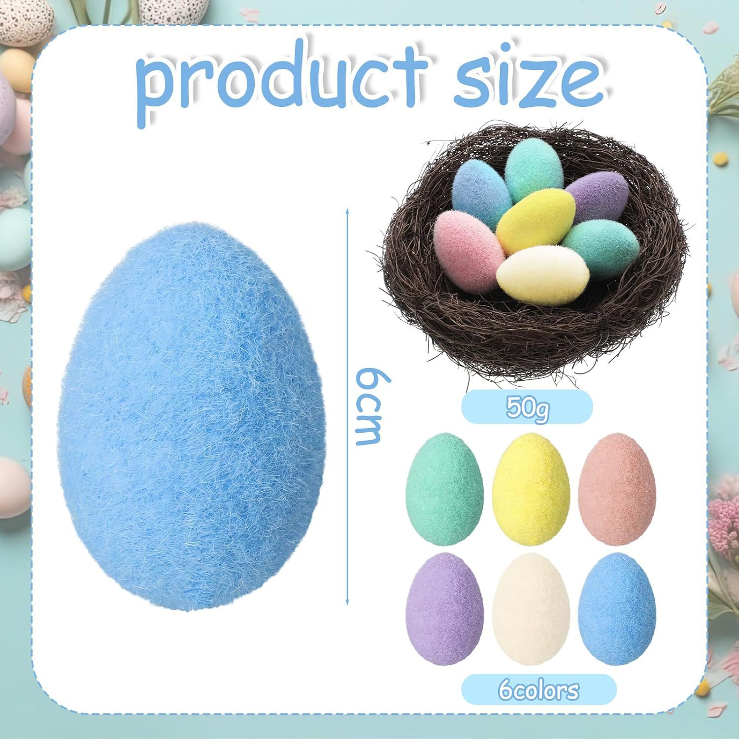 2026 nuevo color flocado huevo de Pascua DIY guirlanda decoración decoración de Pascua diseño de escena