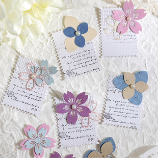 Ins Cut Out Flower Flower Collection Retro Embossed Material Package Literary Handbook DIY Decorative Collage Material Paper