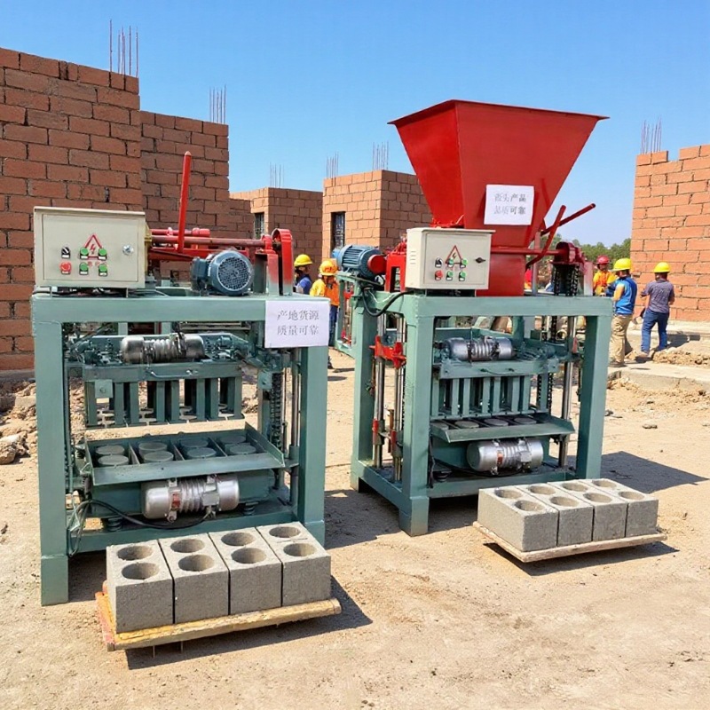 BlockMachine移动型混凝土砌块垫块铺路砖机免烧小型水泥制砖机