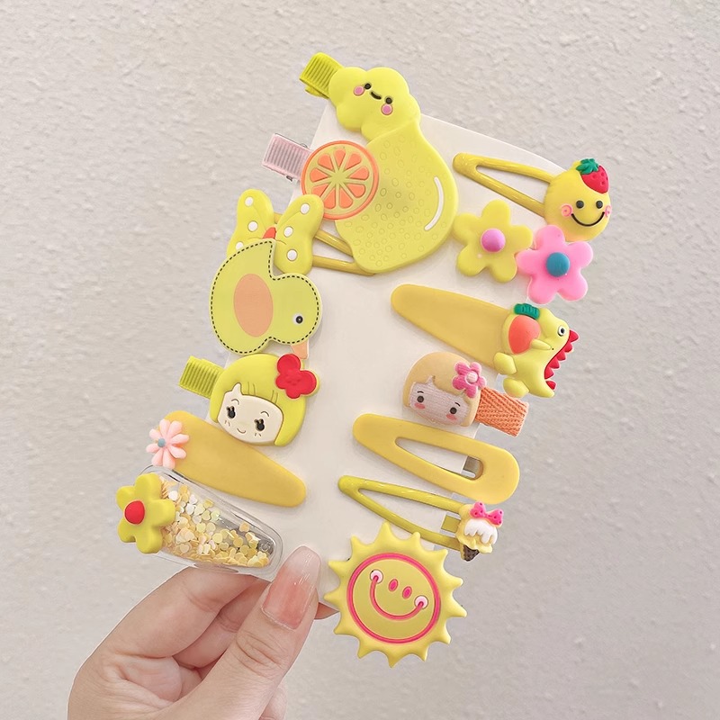 Caricatura encantadora pinza de pelo japonesa mujer lateral roto cabello de una palabra pinza de cabello para niños pequeños pinza de cabello de boca de pato