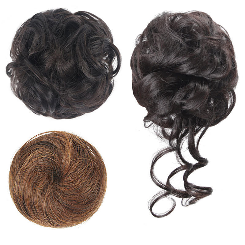 Hongxiu Carefully Selected - Grabbed Ball Head Wig for Women with Long Beard Curly Hair Wrapped Bud Hair Accessories Fluffy Natural Hair Curler