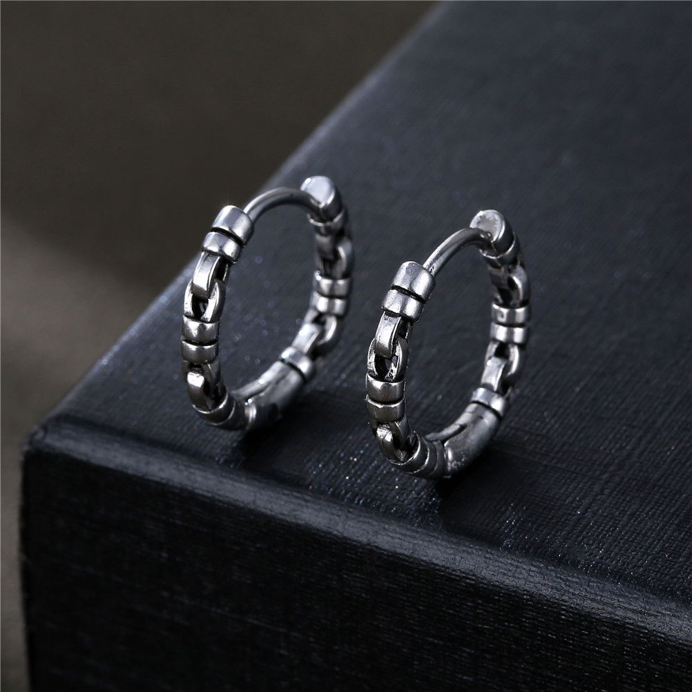 1 Piece Fashion Geometric Titanium Steel Plating Men's Earrings display picture 2