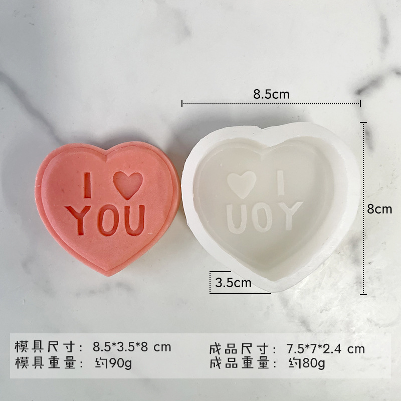 Día de San Valentín serie tridimensional carta de amor vela molde de silicona DIY amor hecho a mano jabón aromaterapia molde