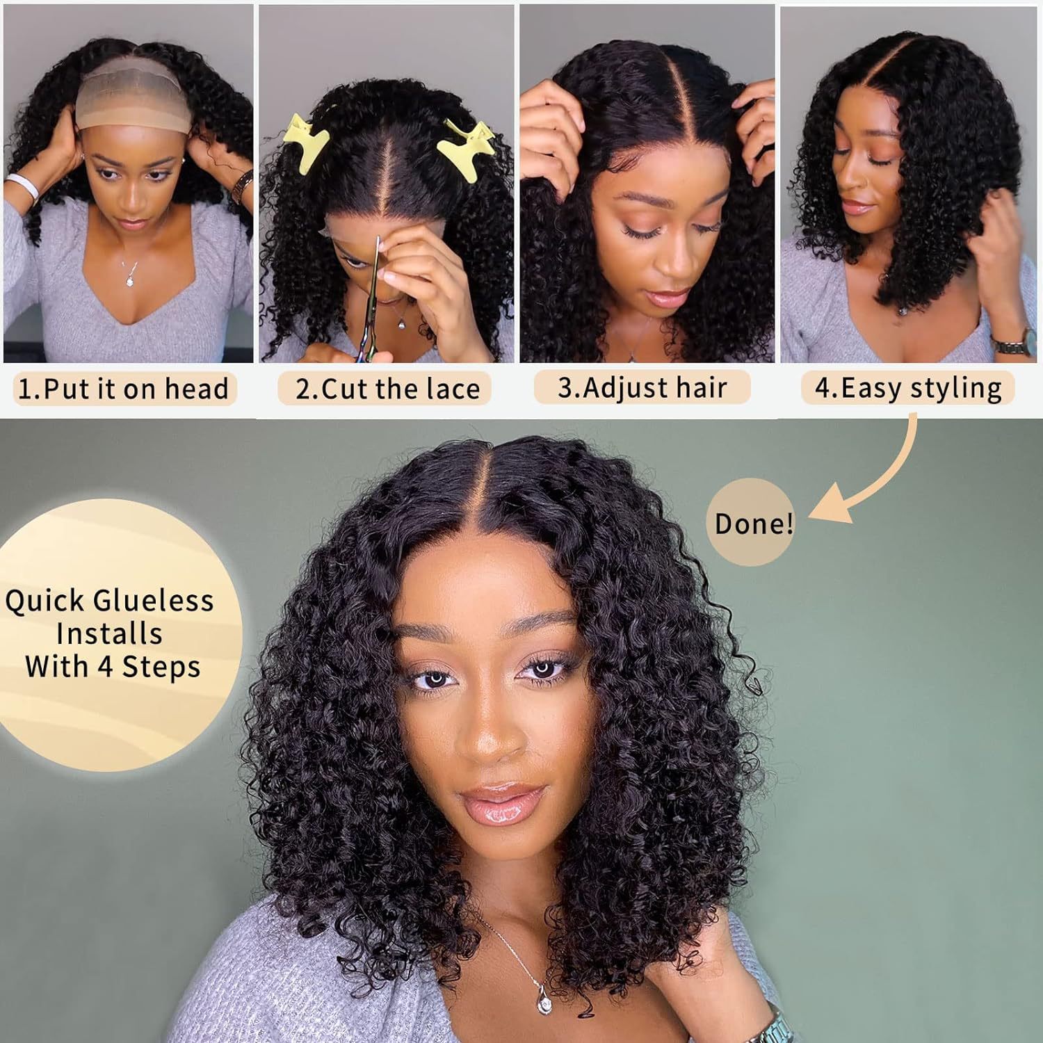 Weekend, Street Occasion Women's Gender Women's Simple Style Weekend Street High Temperature Wire Centre Parting Short Curly Hair Wigs