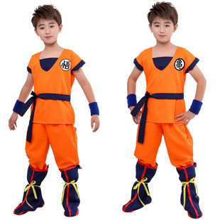 Cross-Border Hot Selling Halloween Cos Costume Dragon Ball Super Saiyan Sun Wukong Kidsren's Performance Clothes Dress up