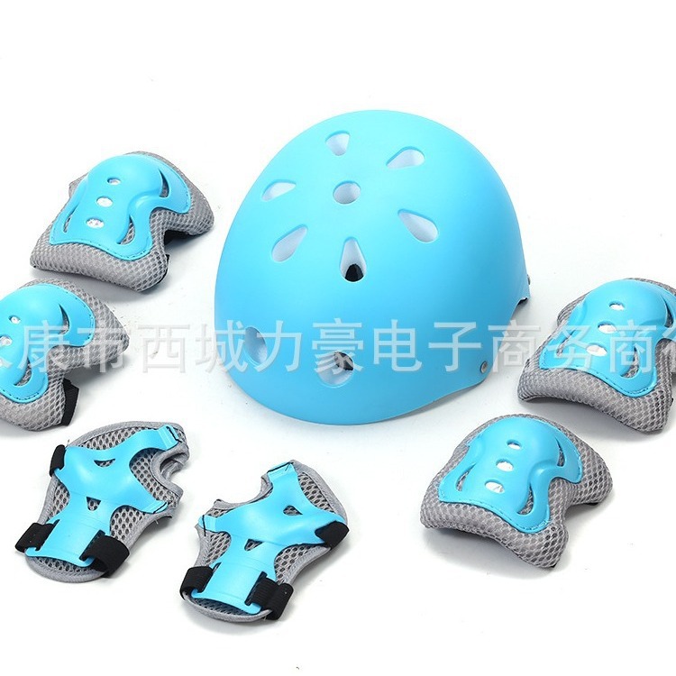 Cross-Border Wholesale Children's Roller Skating Protective Gear Anti-Fall Complete Set of Children's Mountain Bike Helmets Riding Skateboard Protective Gear