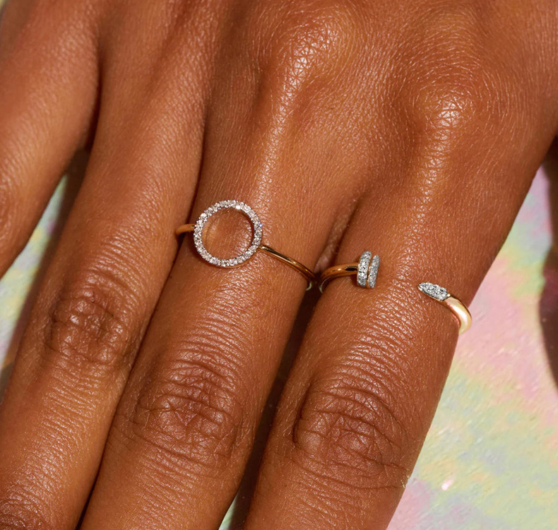2g Weight Zircon Inlay Material Open Rings Classification 1 Piece Quantity Date, Tea Party Occasion 925 Sterling Silver Material Geometric Pattern All Seasons Season Unisex Gender Simple Style, Shiny Style Plating Craft 925 Sterling Silver Geometric Open Rings 925 Sterling Silver Rings 30