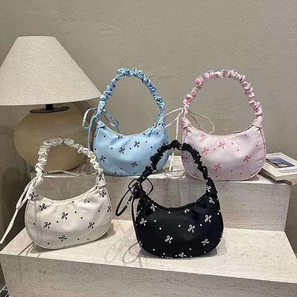 Niche Design Bags for Women 2026 Summer New Korean Style Popular Pleated Handbag Casual Shoulder Bag Underarm Bag