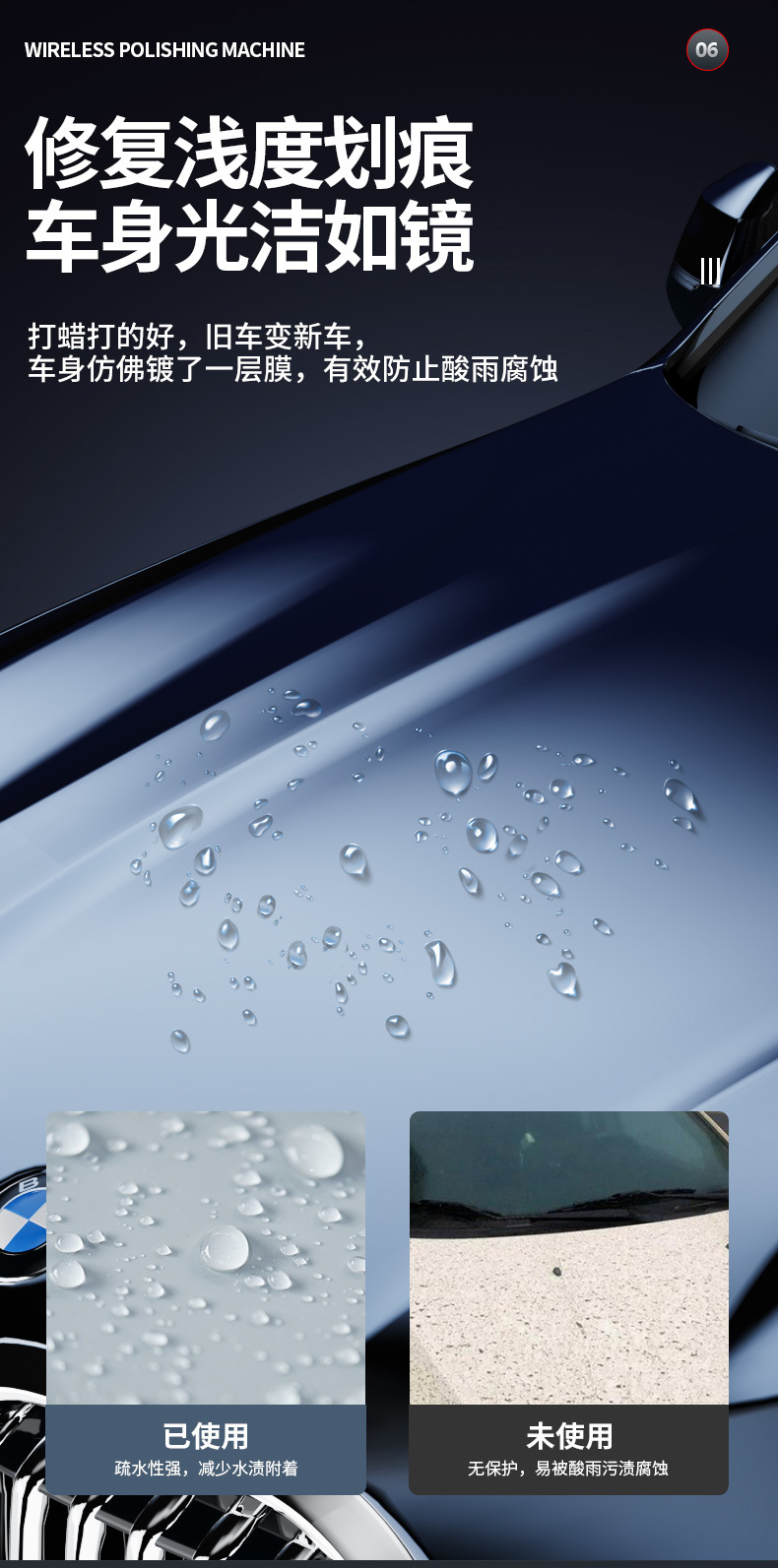 Wireless Waxing Machine Lithium Battery Da Charging Car Floor Small Electric Polishing and Grinding Car Beauty Wholesale