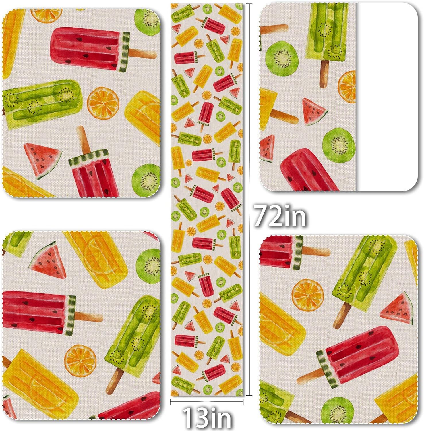 90g Weight Tablecloths Home Textiles & Decor Type Linen Material Letter, Fruit, Flower Pattern Simple Style Style Simple Style Letter Fruit Flower Linen Tablecloths 32