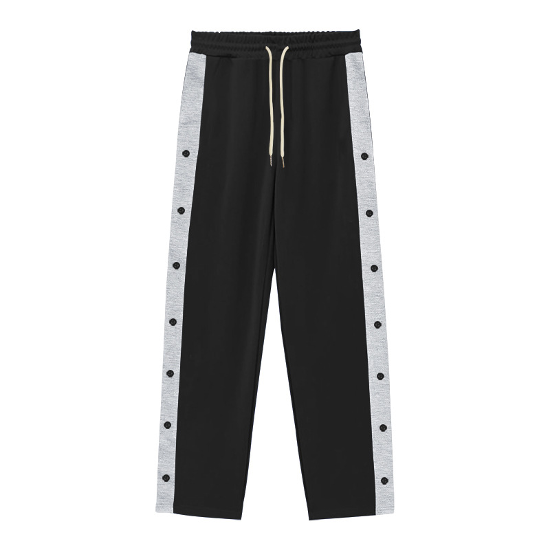 Men's clothing heavyweight casual sports men's autumn loose patchwork oversize straight wide leg large size trousers_voghion.com