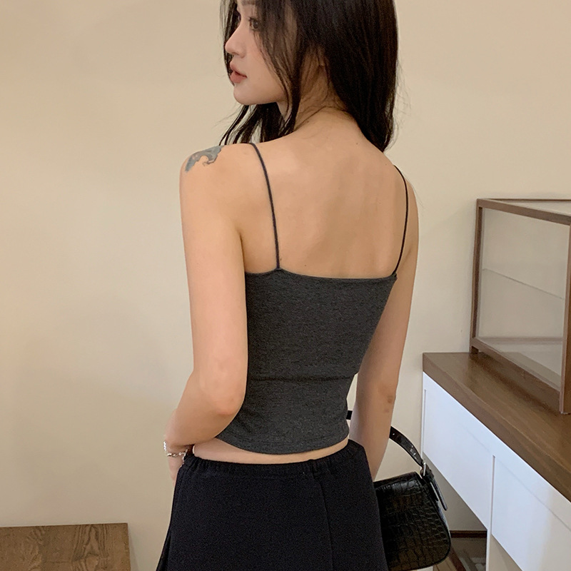 (2개) 내부 및 외부 착용을 위한 가슴 패드가 있는 여성을 위한 가을 겨울 새로운 스타일 기모 보온 캐미솔, 날씬하고 아름다운 등, 보온 바닥 셔츠