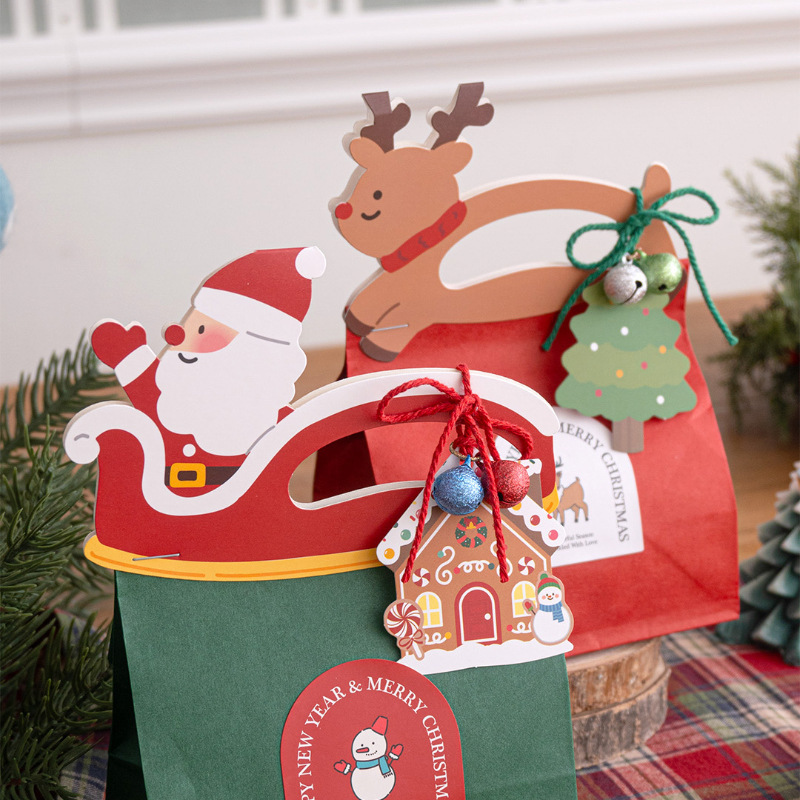 2種類の国境を越えた新しいサンタクロースクリスマスヘラジカのクッキー包装カード50枚|undefined