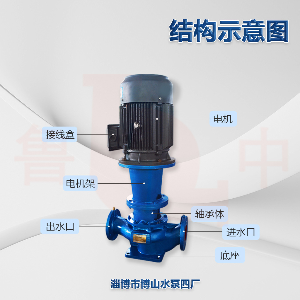 ISG150-250型立式热水管道泵单级铸铁离心泵博山水泵厂家直供