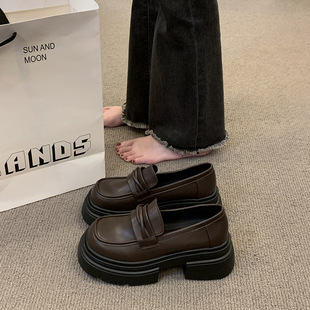 Women's 2025 New Spring and Autumn Slip-on British-style Leather Shoes Vintage JK Shoes