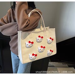 大容量キャンバスバッグ女性2025春の新型ケイティ米ショルダーバッグ