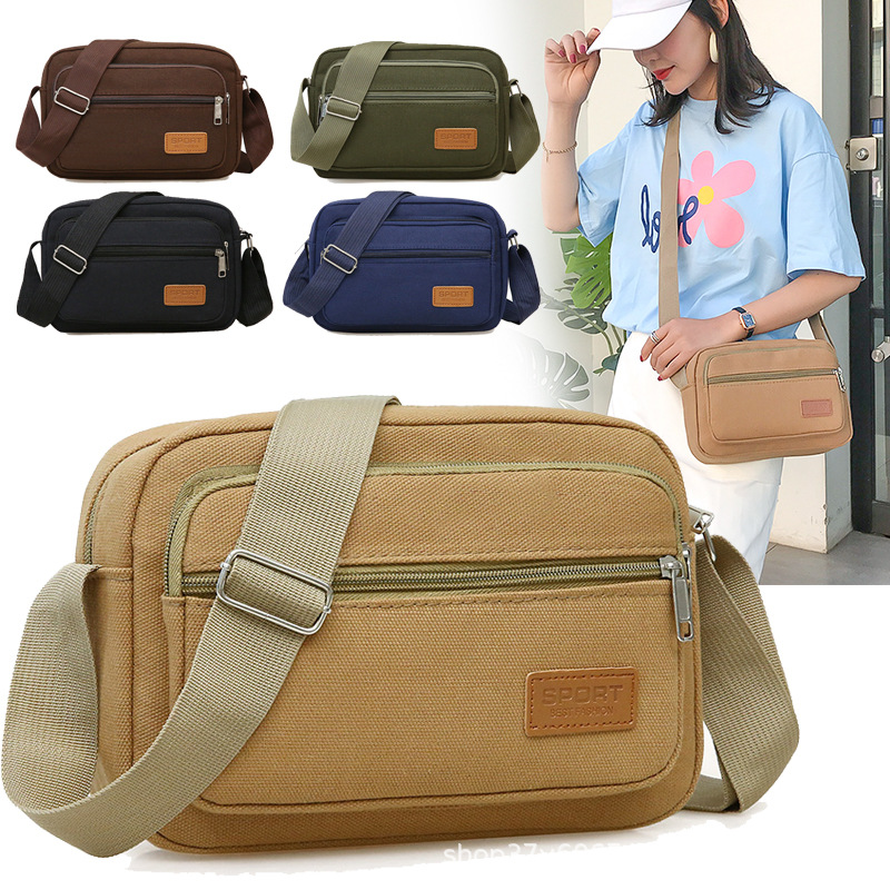 Multi-layer Business Bag Collection Wallet Canvas Crossbody Women's Bag Shoulder Bag Crossbody Bag Casual Bag Men's Small Square Bag