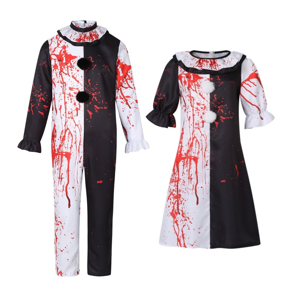 万圣节新款断魂小丑cos服圣诞节断魂小丑血迹男款cos舞台表演服装