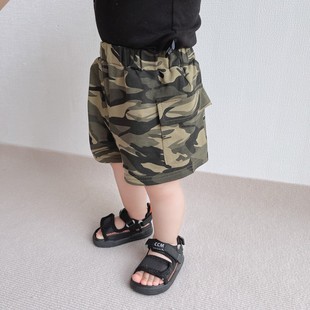Boys' Summer Camouflage Cargo Shorts Children's Summer Trendy Thin Mid-Length Pants Korean Style Outerwear Pants Trendy