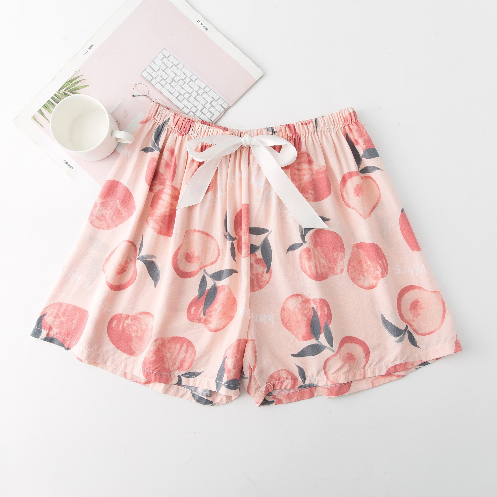 ¡Ropa para dormir! Pijama de seda de algodón pantalones cortos de verano para mujer