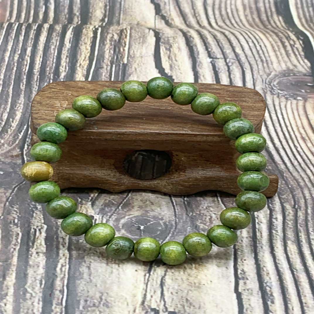 2 yuanes tienda puesto suministro 8MM sándalo solo anillo Buda cuentas pulsera Buda palabra cuentas de madera pulsera al por mayor