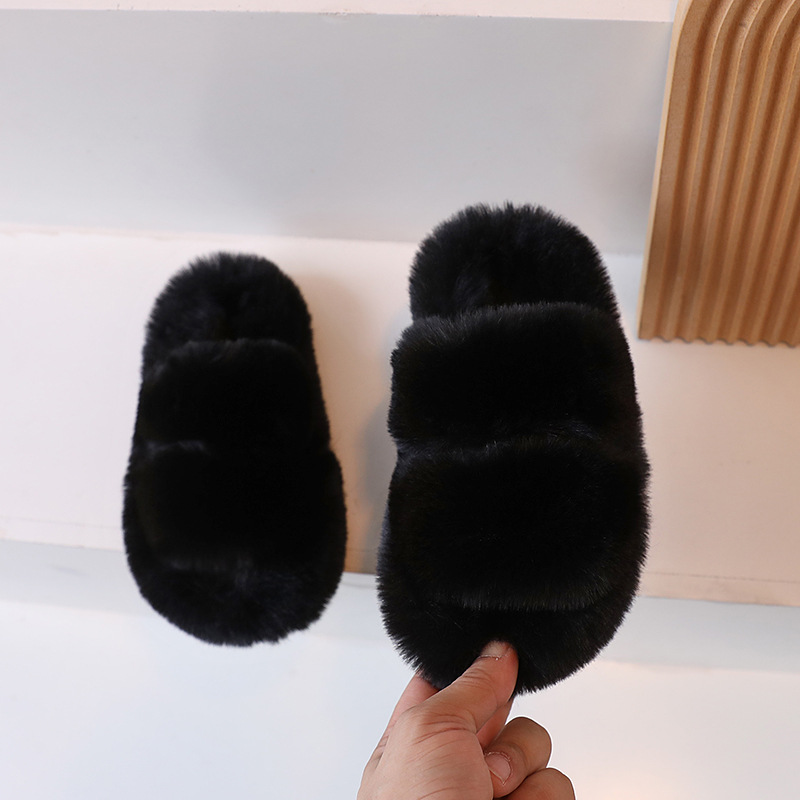 Zapatillas de algodón para niños 2023 Otoño e Invierno Nuevo forro polar cálido adulto padre-hijo Zapatillas de algodón casa antideslizante Zapatillas de algodón de una palabra