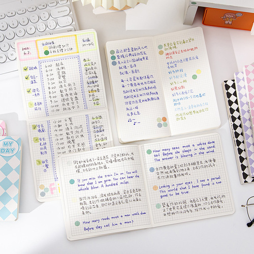 High-looking square notebook, simple ins style creative ledger, thickened square notebook, horizontal grid notebook