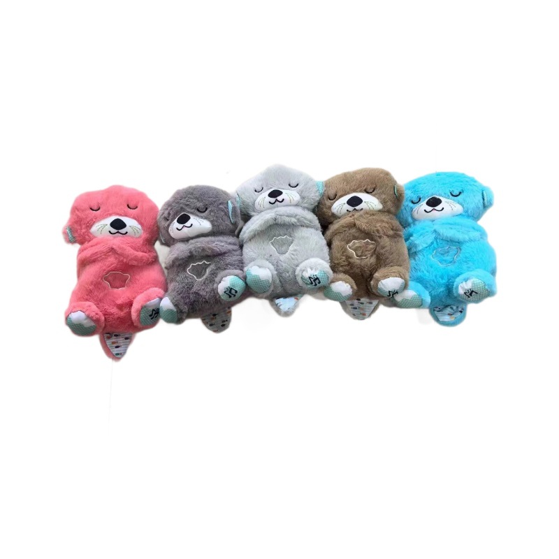 Peluche de koila para dormir - Oso de respiración LED musical para bebés - Juguete de peluche calmante transfronterizo - Regalo de muñeca