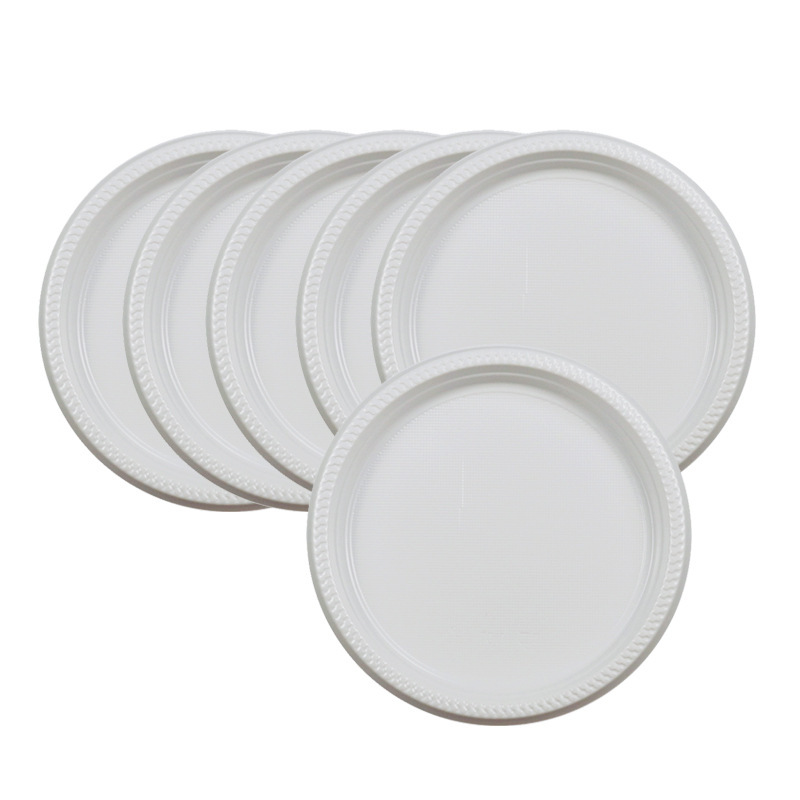 Disposable Plastic Plates 10inch Ps Fruit Plates for Parties and Barbecues, Round 26cm Plates, Wholesale Tableware, Thickened Cake Plates