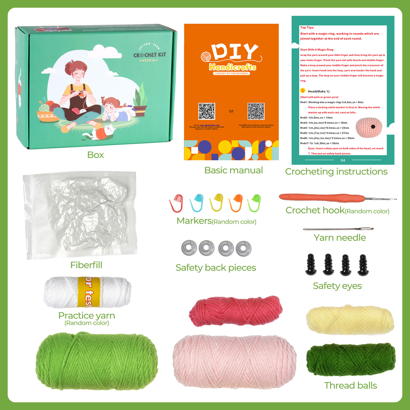 Crochet Kit Material Package Doll Handmade Diy Weaving_voghion.com