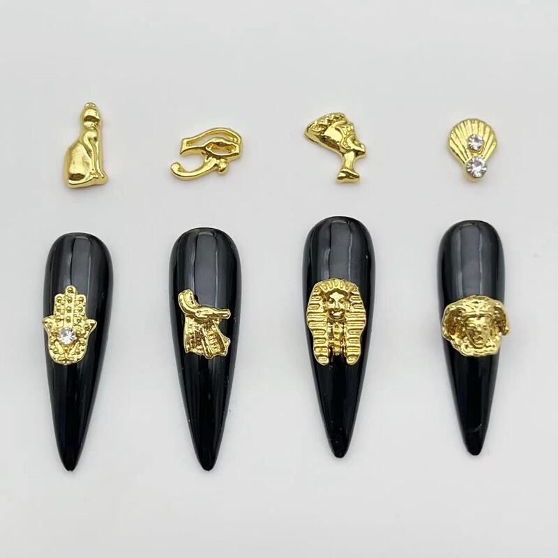 Cross-border source alloy Pharaoh Egypt 8 personality design Bracite nail polish metal nail drill accessories Cross-border source alloy Pharaoh Egypt 8 personality design Bracite nail polish metal nail drill accessories