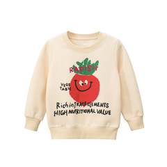 27kids children's clothing autumn and winter new Korean-style children's hoodie with fleece baby clothes boy crew neck one-piece drop shipping