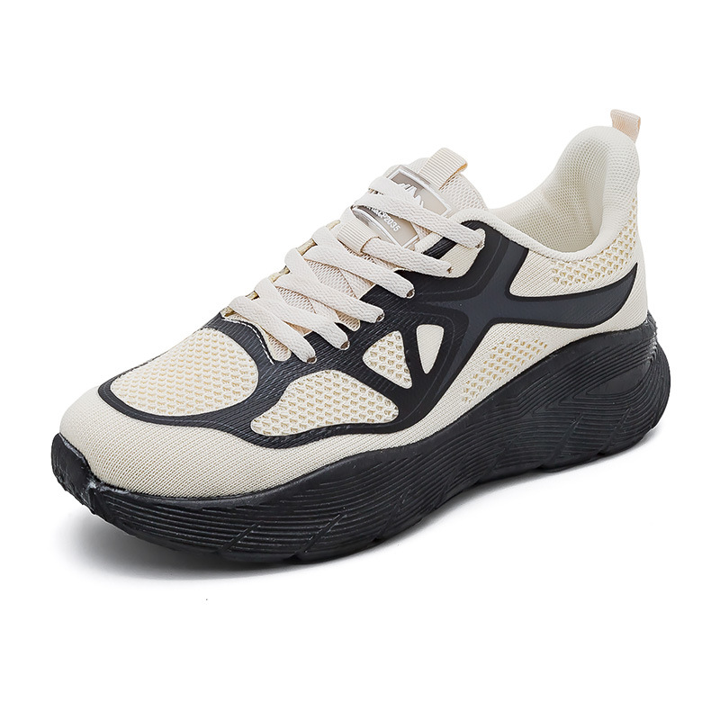 2025 nuevas zapatillas de pareja transpirables para hombres y mujeres zapatos casuales para correr zapatos de tela blanca gruesa F8829 image 12