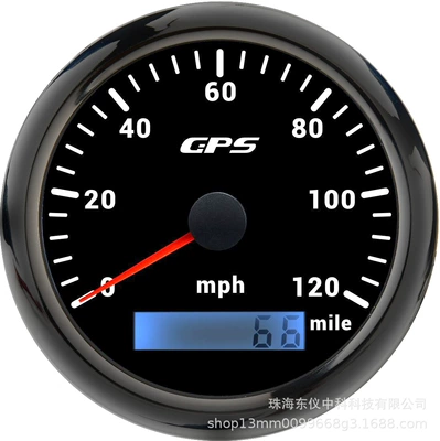 automobile instrument: Car Motorcycle Speedometer - gps120mph-black-plate-black-cover