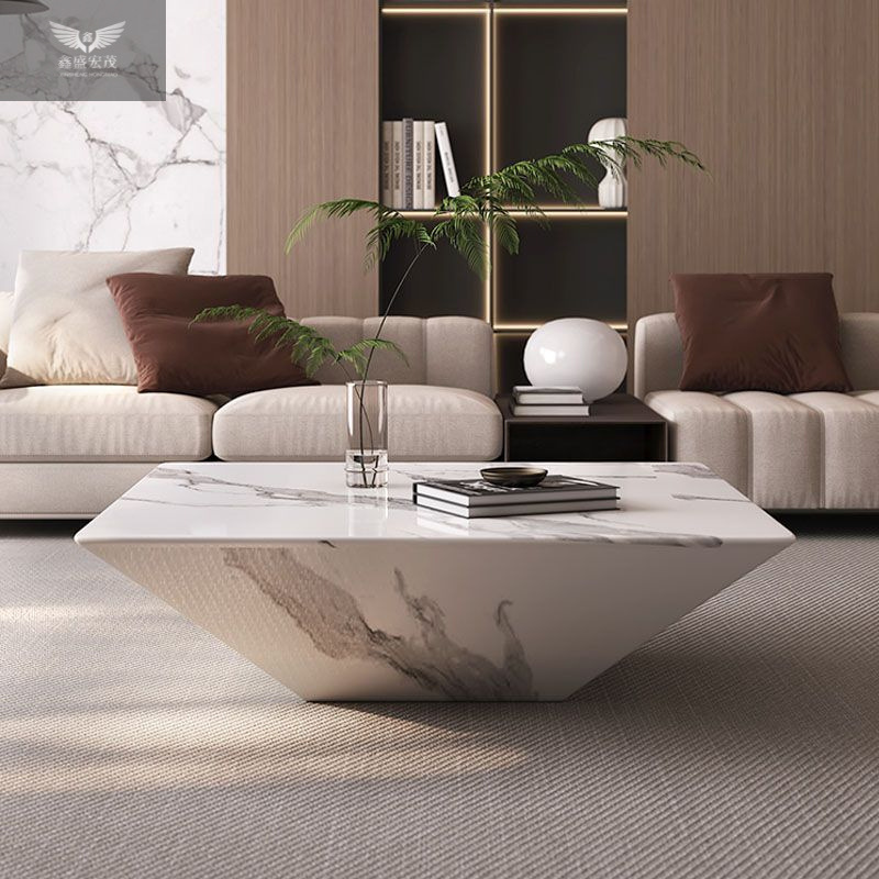 2025 nuevo estilo italiano extremadamente ligero lujo mármol cuadrado mesa de centro sala de estar hogar simple creatividad moderna