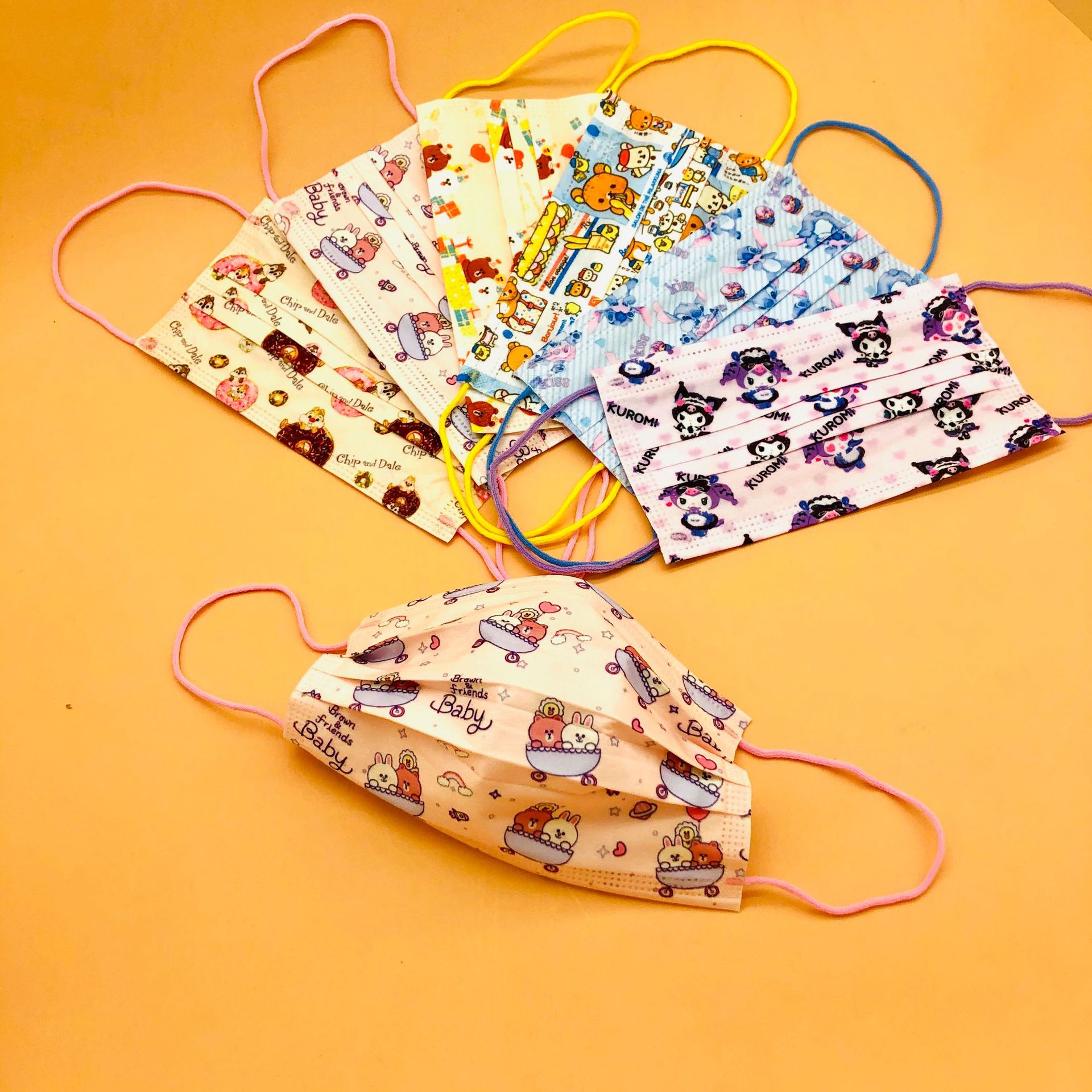 新款成人一次性印花口罩可爱卡通三含熔喷防护口罩水刺布跨境货源