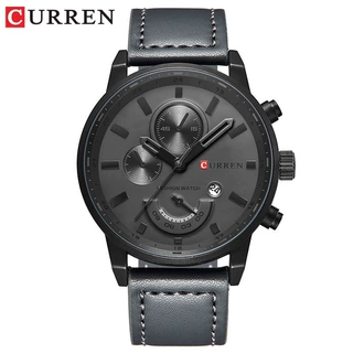 CURREN/卡瑞恩8217防水日历石英手表皮革商务休闲石英腕表外贸