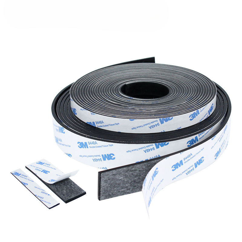 3M negro tira de silicona autoadhesiva tira plana tira cuadrada tira de sellado de goma amortiguador antideslizante impermeable resistente al desgaste resistente a altas temperaturas protección ambiental
