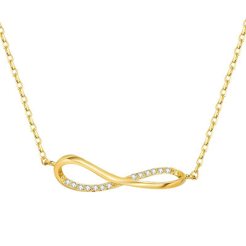 Minimalistische Mobius Ring Halskette Mit Strass Für Damen_voghion.com