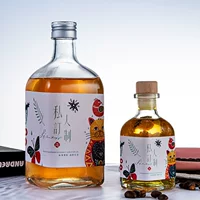 Квадратная бутылка фруктового вина стеклянная Пустая бутылка вина Бутылка Напитка Герметичная Бутылка ледяного вина сок бутылка оптовая печать логотипа