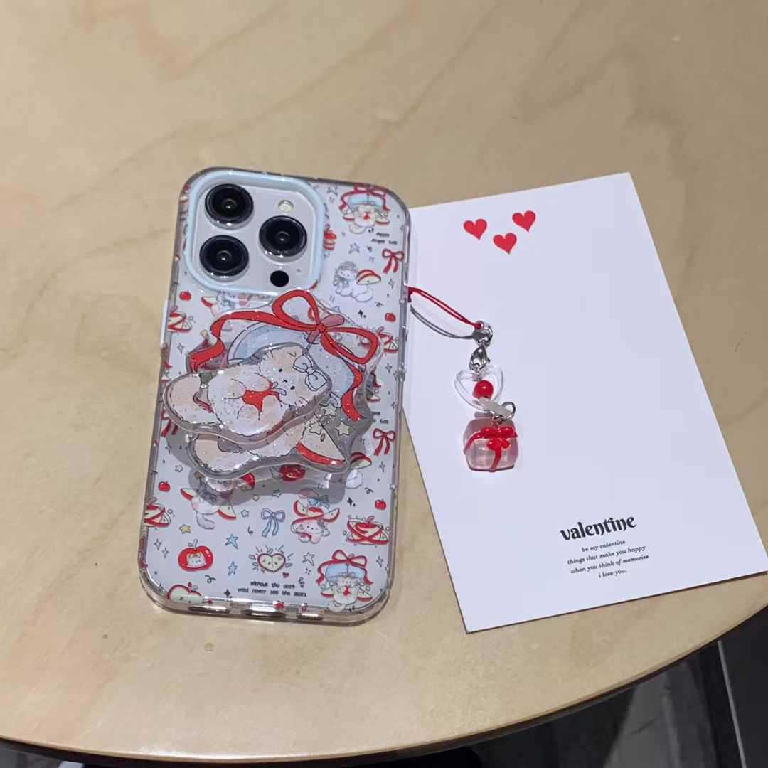 Estilo ins lindo carillón de viento gato para iPhone16ProMax soporte 14/15 funda para teléfono móvil Apple 13 hembra 16