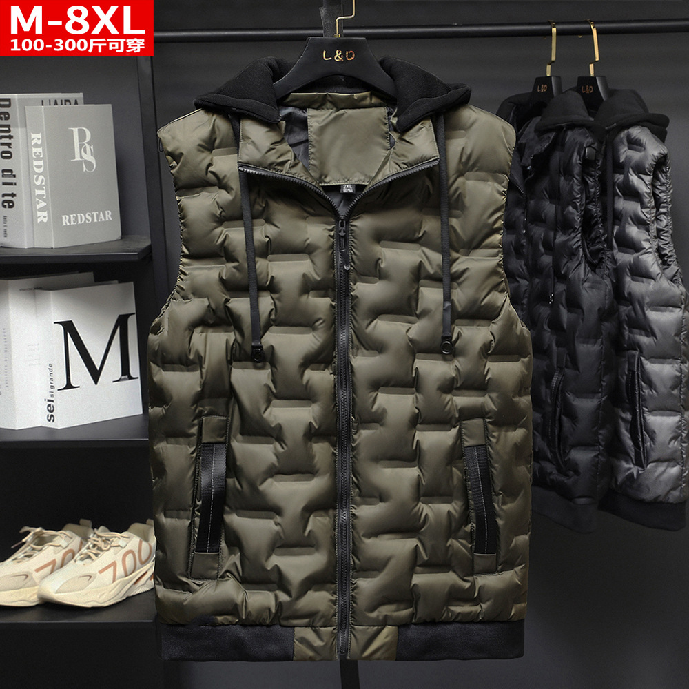 Otoño e Invierno de moda de los hombres de algodón Chaleco de la juventud grasa suelta más tamaño chaleco cálido resistente al frío sin mangas