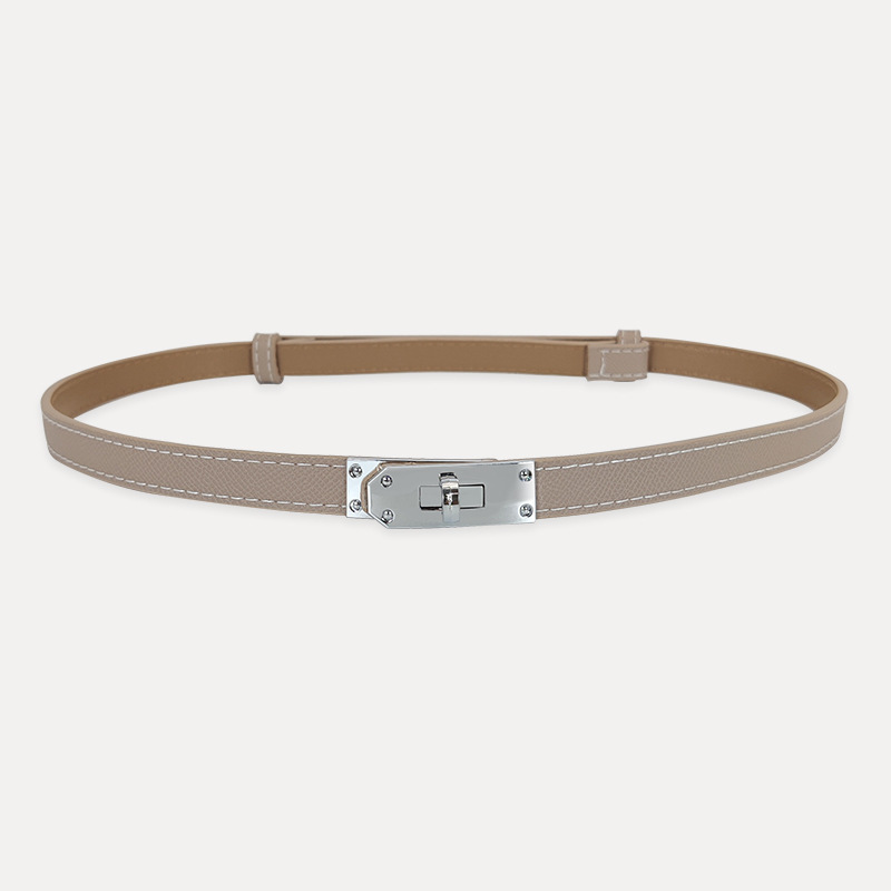 Cinturón Delgado Vestido retro de mujer abrigo suéter traje cintura del todo fósforo simple hebilla dorada Kelly hogar H cinturón