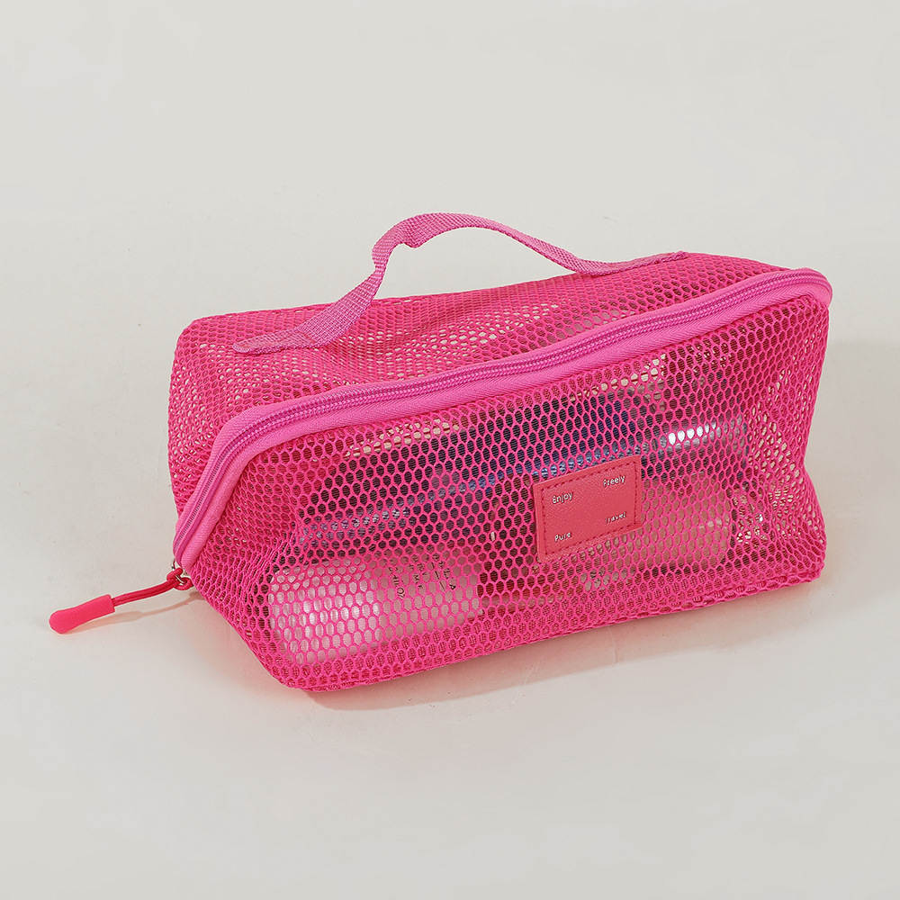 Travel Mesh Toiletry Bag Organiser With Partitioned Storage_voghion.com