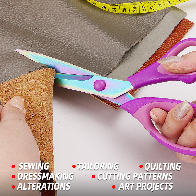 Tres piezas de acero inoxidable tijeras caseras calientes transfronterizas tijeras de oficina de color conjunto de tijeras de corte de papel hechas a mano