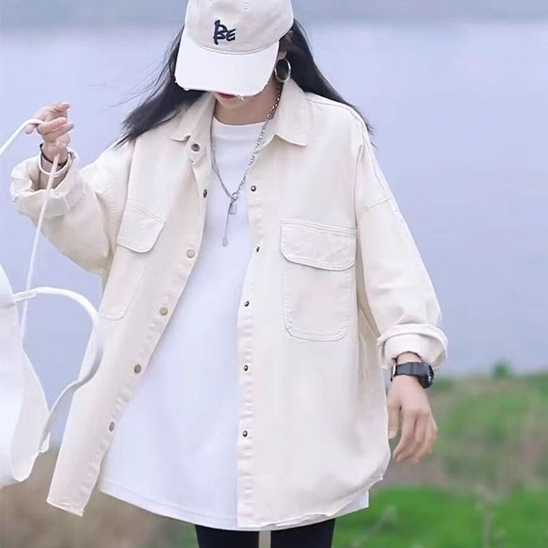 欧货韩版衬衫女中长款外套2025秋季复古港风宽松休闲小个子上衣|undefined