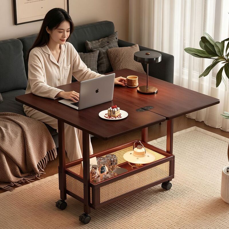 Portable coffee table, bedside table for the bedroom, folding table, living room table, suitable for small apartments, sofa side table, folding dining table