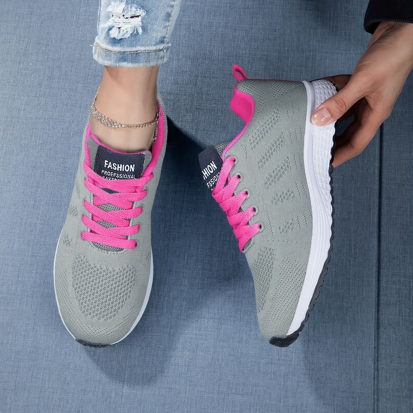 Zapatos mujer OEM procesamiento personalizado suela suave zapatos deportivos cómodos tendencia de moda zapatos casuales comercio exterior zapatos de mujer al por mayor